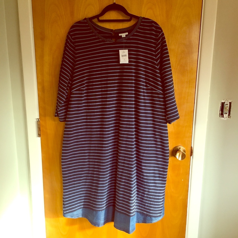 J.Jill layered knit long sleeve dress. 2X NWT
